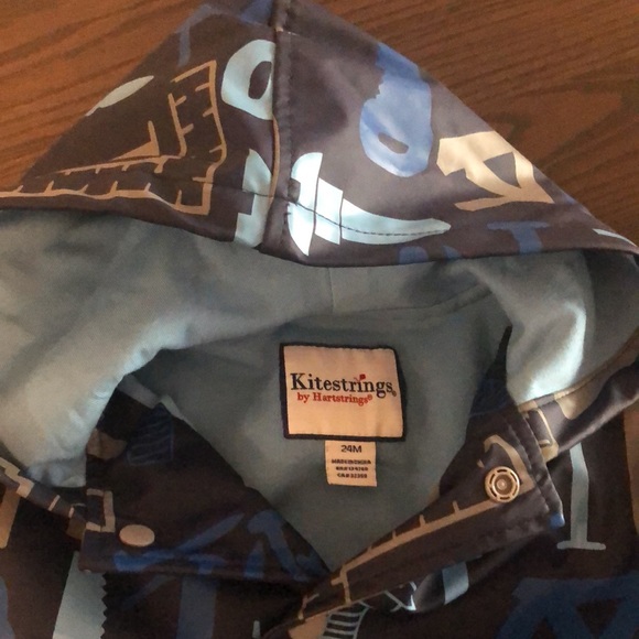 Kitestrings raincoat blue with builder tools print - Picture 2 of 3